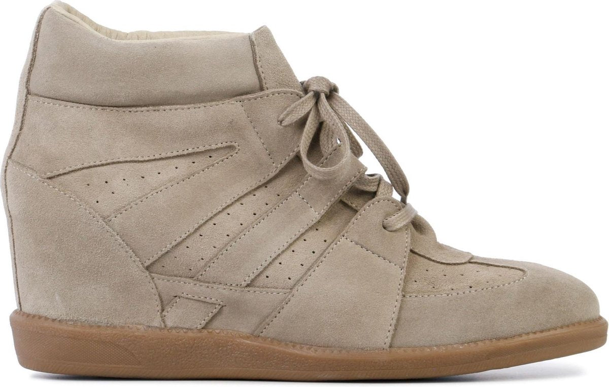 Mace Vrouwen Suède Wedge sneakers / Damesschoenen tanana - Beige - Maat 41