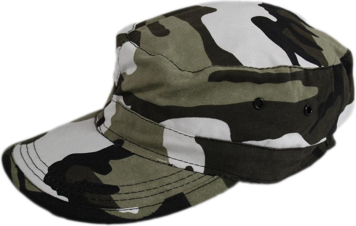Veldpet camouflage zwart/wit urban voor kinderen-