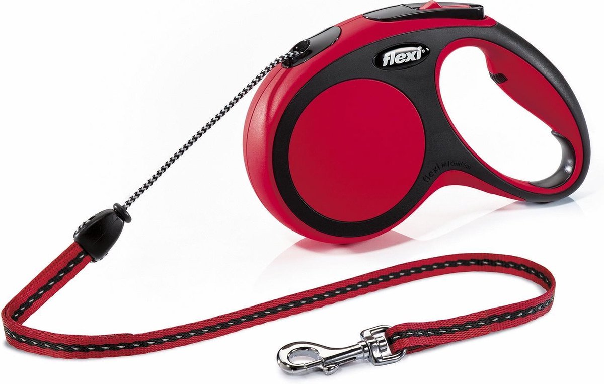 Flexi New Comfort Koord - Hondenriem - Rood - M - 5 m (<20 kg)