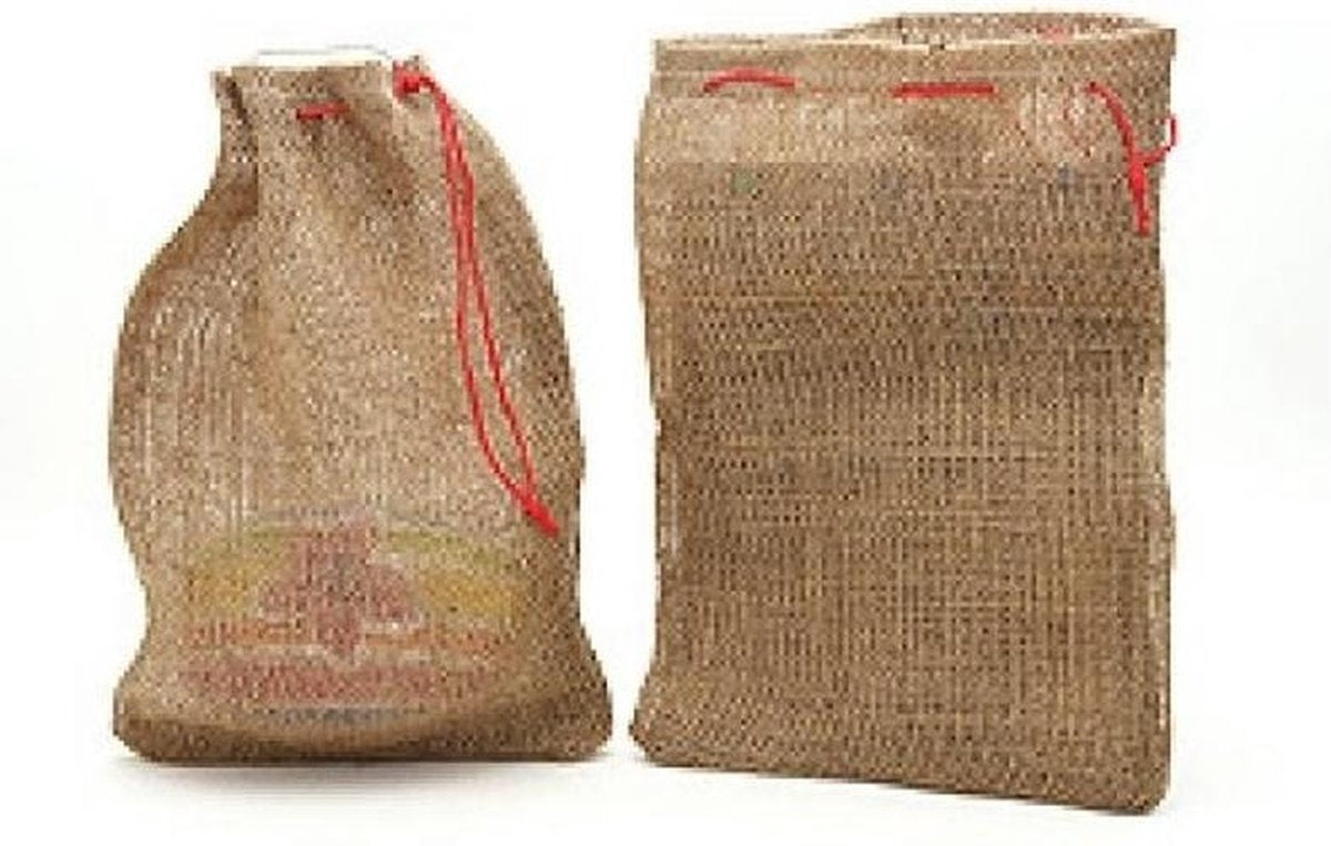 10x Jute knikker zakjes met koord 25 x 35 cm - Speelgoed knikkers opbergen - Knikkerzak