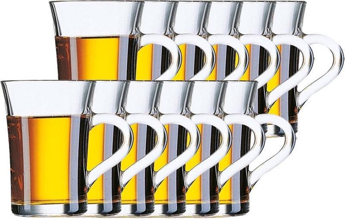 12x Theeglazen/koffieglazen The transparant 230 ml
