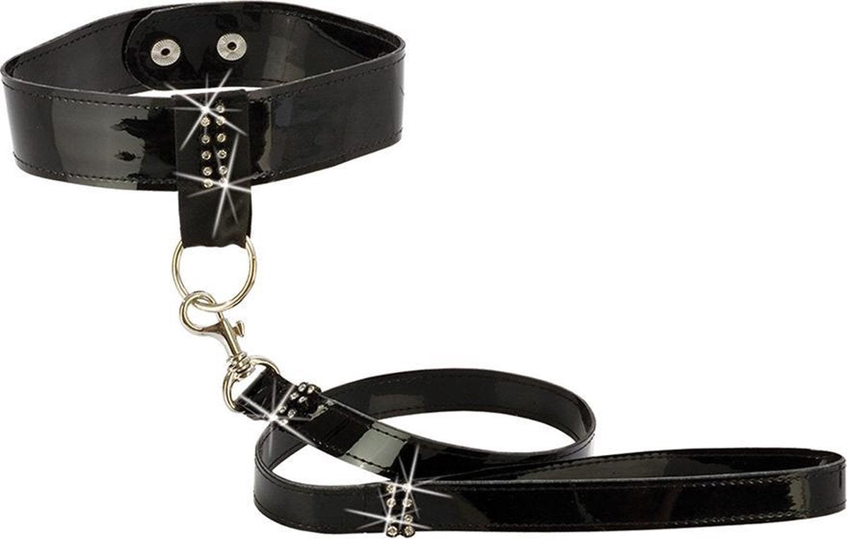 California Exotic Novelties Bound by Diamonds - Leash Collar Set - Zwart