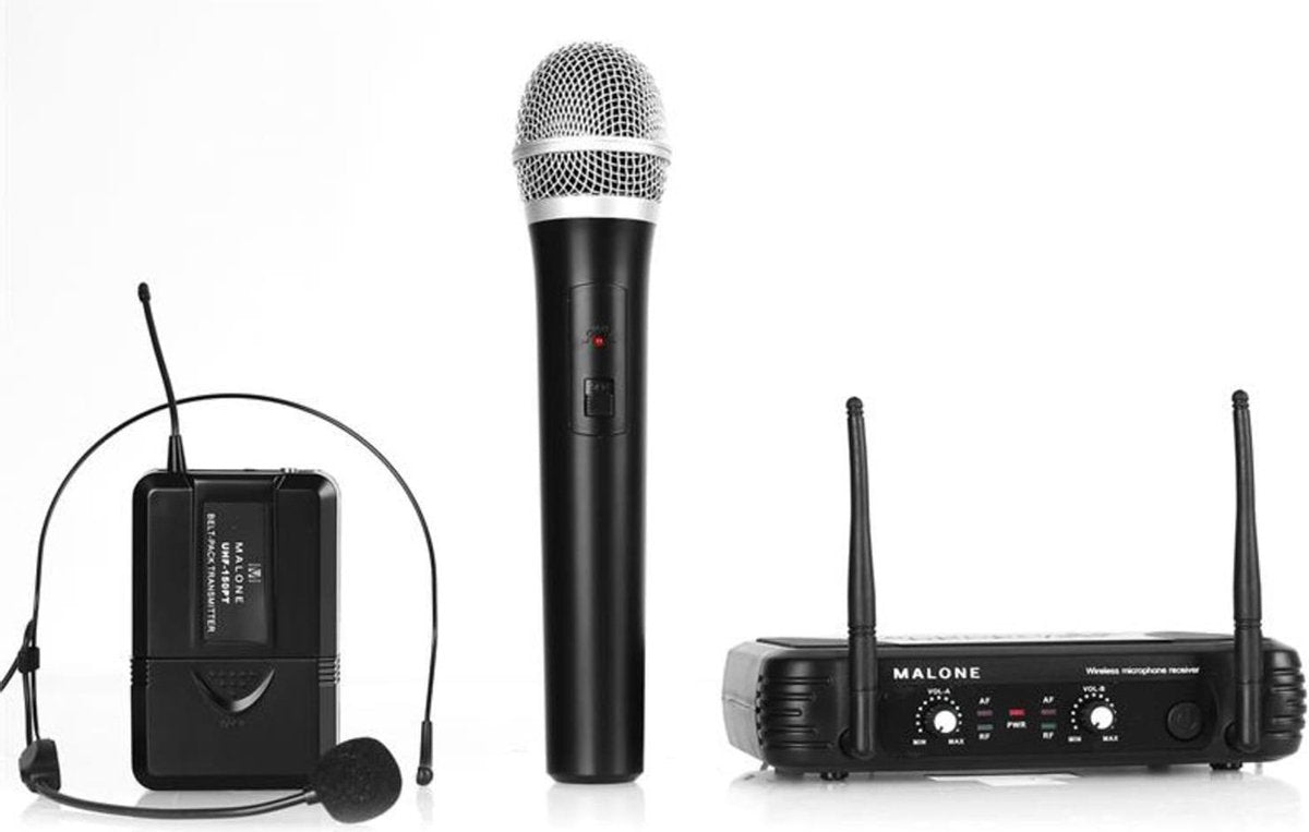 Malone UHF-draadloze microfoon-set