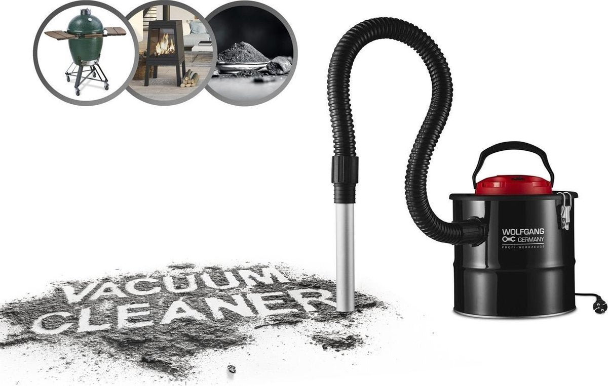 WOLFGANG 800W asstofzuiger |  Voor open haard |  barbecue |  schoorsteenstofzuiger met HEPA-filter |  handstofzuigerindustrie |  2m kabel |  1 | 2m zuigslang |  10L opvangbak |  blaasfunctie