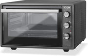 ICQN Vrijstaande Oven - 42 Liter - Dubbel glas - Hetelucht - Geëmailleerde interieur - Inclusief bakplaat set - Antraciet