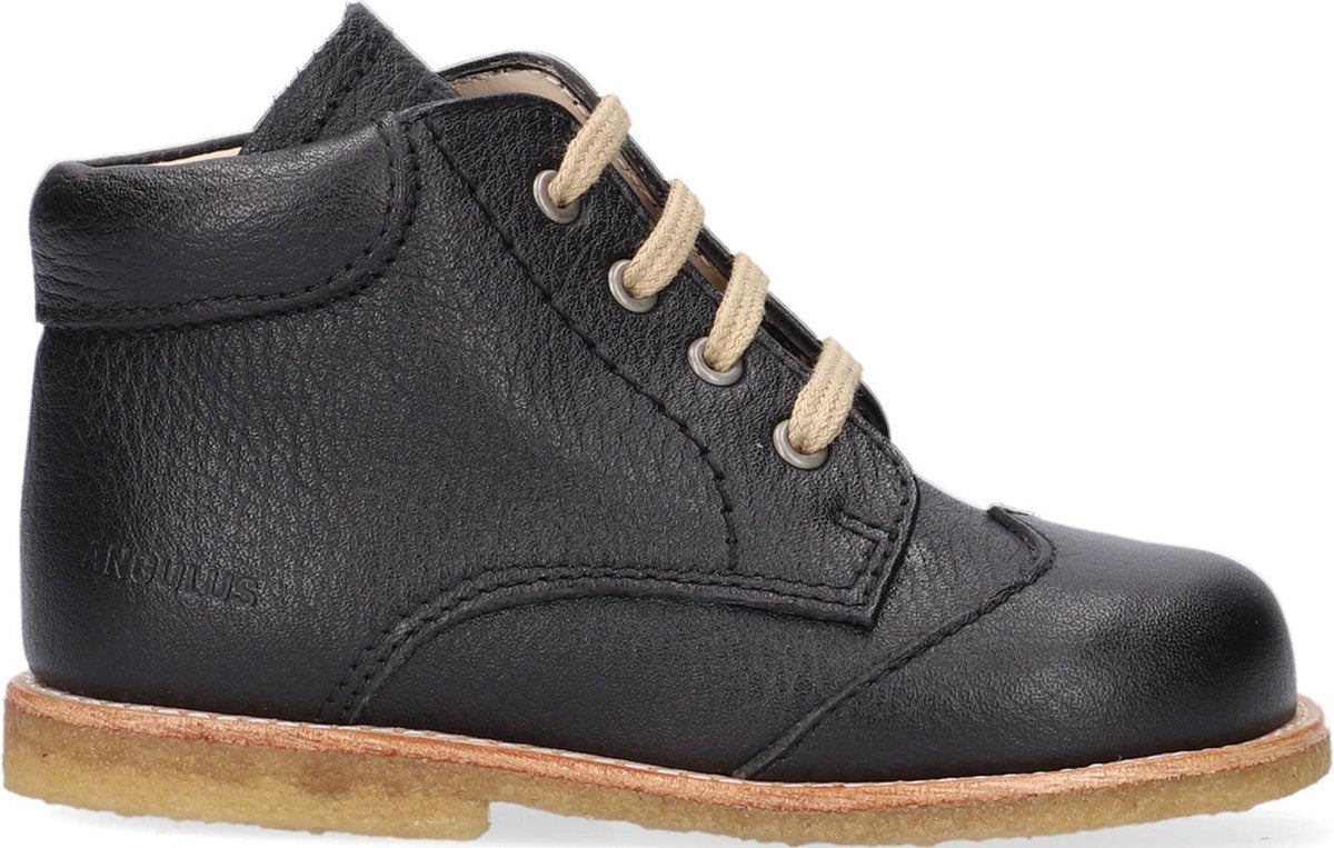 Angulus 9200-101 Veterboots - Laarzen Met Veters - Meisjes - Zwart - Maat 23