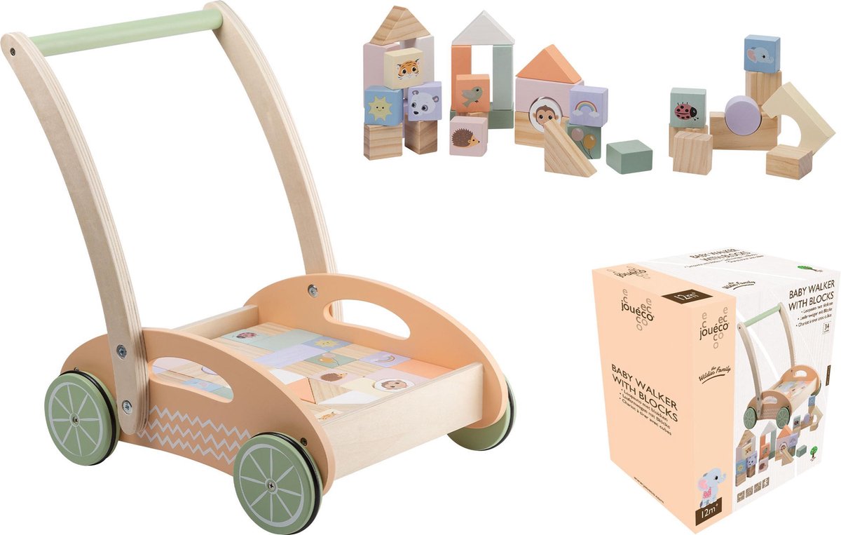 Jouéco® - The Wildies Family Loopauto met blokken
