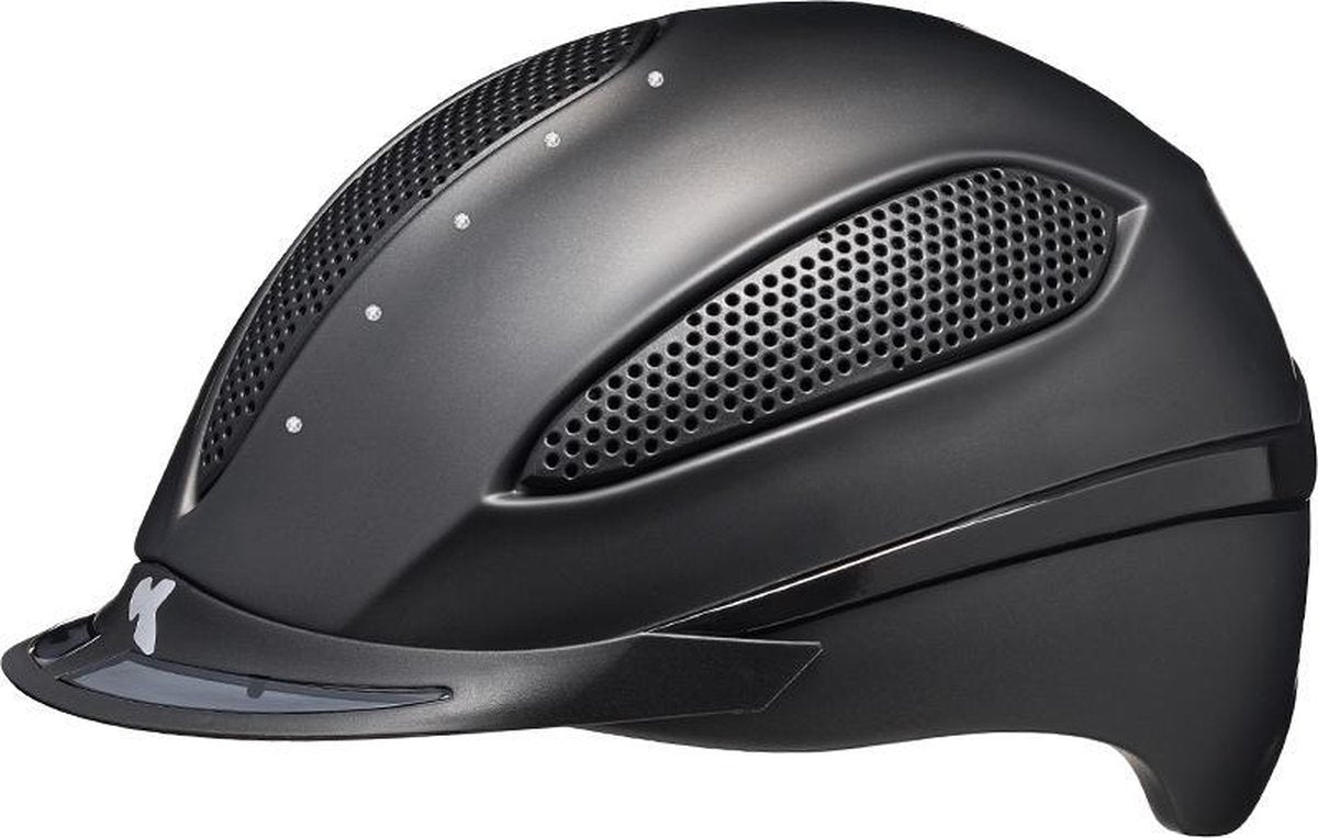 Paso M black matt KED cap met SWAROVSKI kristallen - hoofdomtrek: 52-58 cm