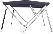 3 Boog RVS Biminitop Zonnetent H137 cm ZWART Breedte 264-283 cm