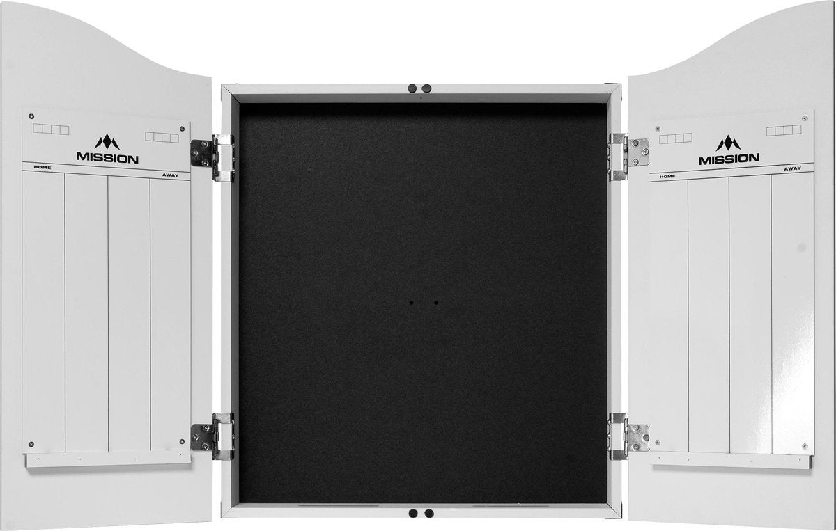 Mission Dartbord Deluxe Cabinet - Plain White
