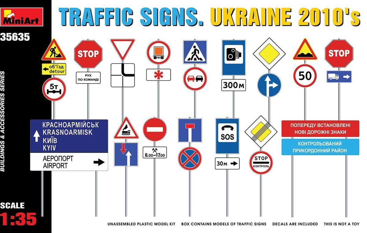 1/35 TRAFFIC SIGNS UKRAINE 2010 (5/21) * - modelbouwsets