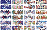 NBH - 3 willekeurige velletjes water overdraagbare nagelstickers Kerstmis - Christmas - Nail art