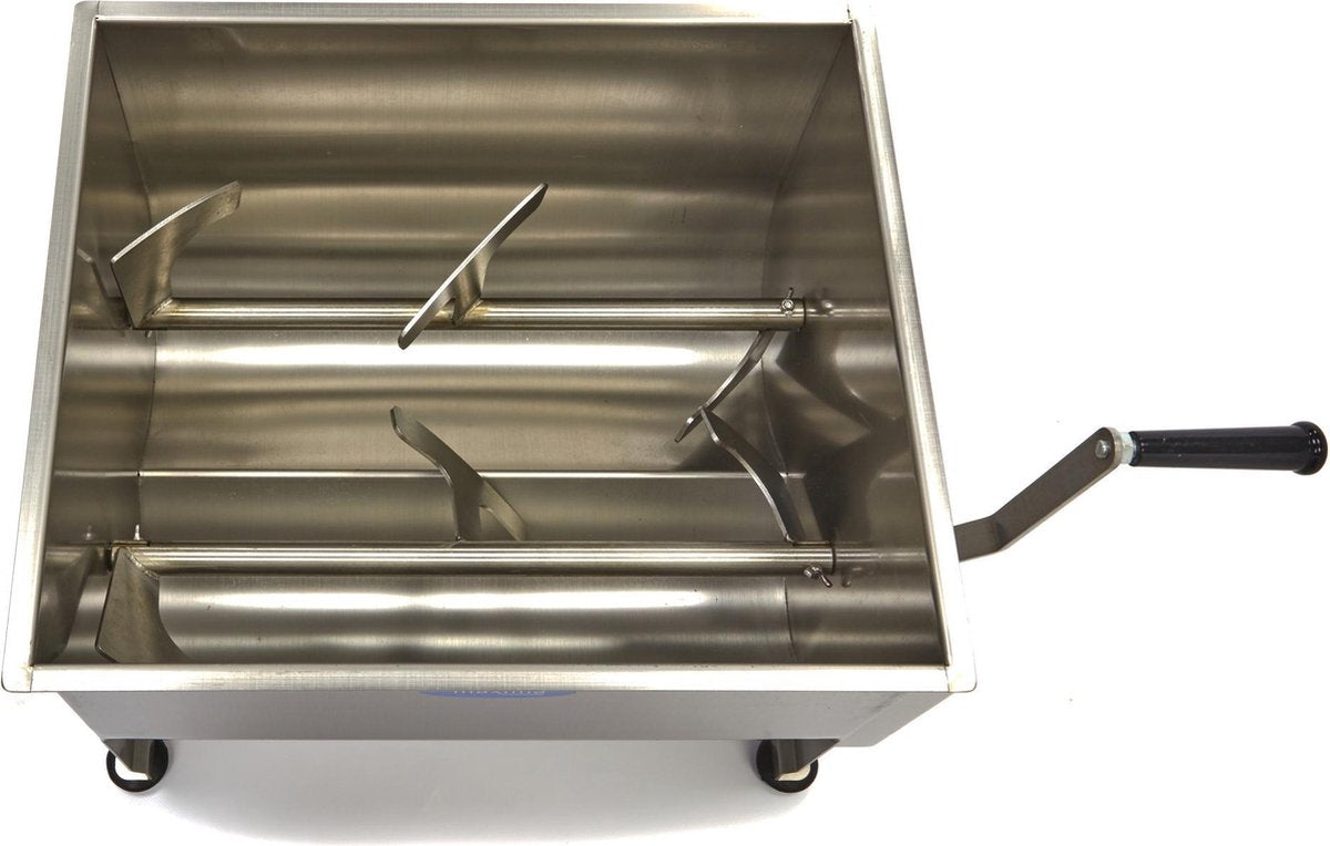 Handmatige Vleesmenger 40 Liter - Dubbele As - Max. 30 kg - RVS - 2 Draairichtingen - Professionele Vleesmixer - Maxima