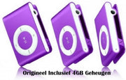 Mini MP3 speler met in-ear koptelefoon Inclusief 4GB Geheugen Paars