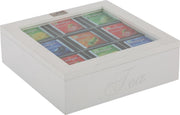 Thee Doos Italia Wit Met Zilveren Letters 9 Vakken