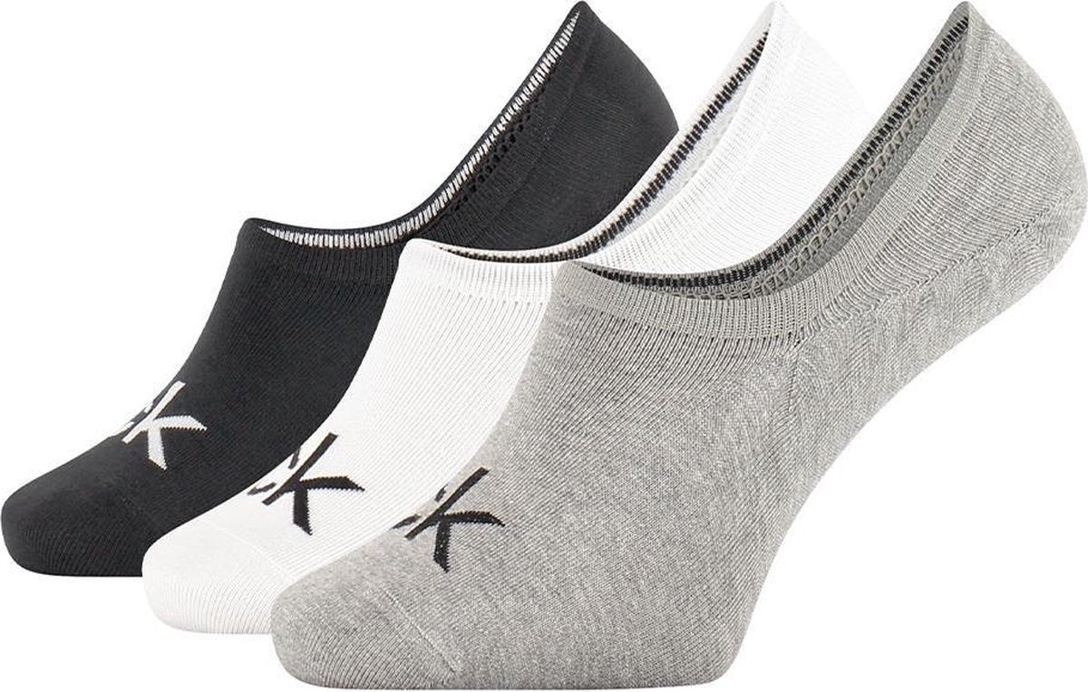 Calvin Klein Sokken Ck Men Liner 3P Logo Albert Grijs