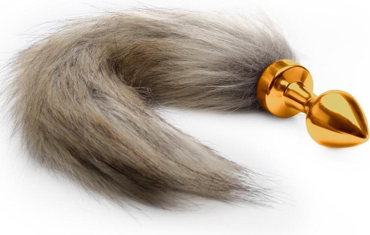 Ouch! Metalen Buttplug met Vossenstaart - Goud