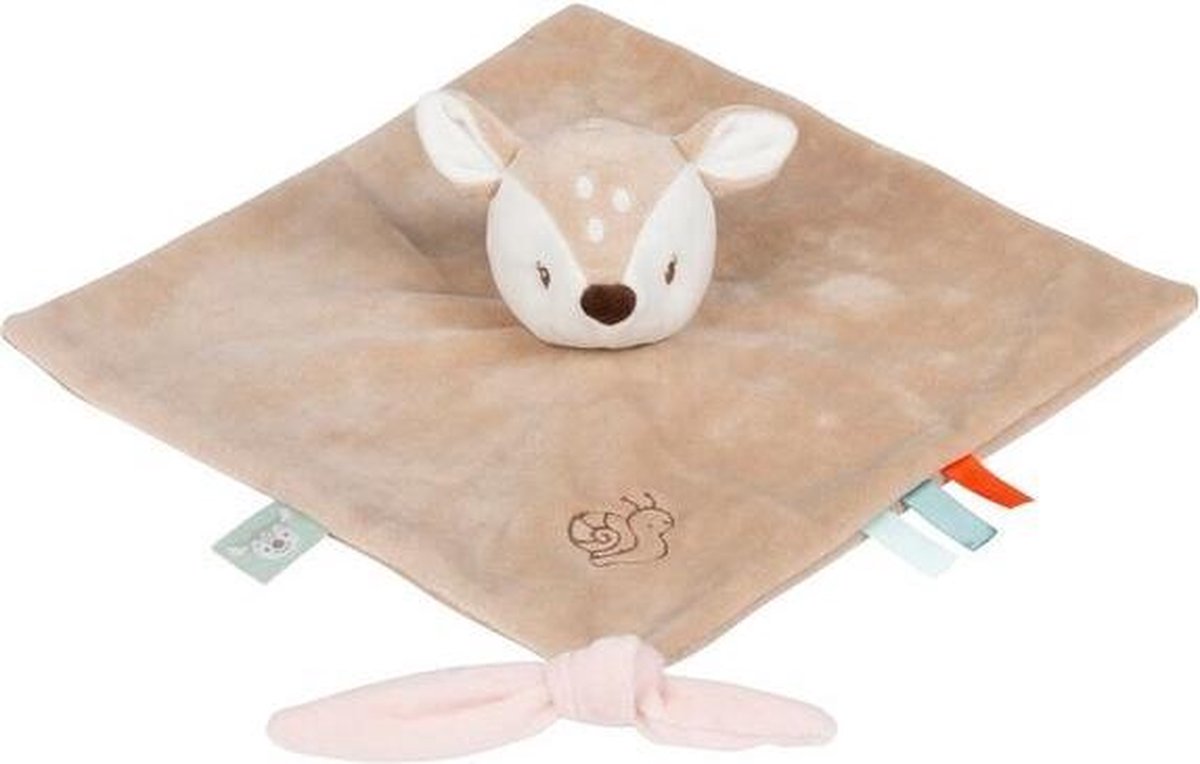 Nattou Hert Fanny - Knuffeldoekje - Doudou - 28 x 28 cm - Fopspeenbevestiging