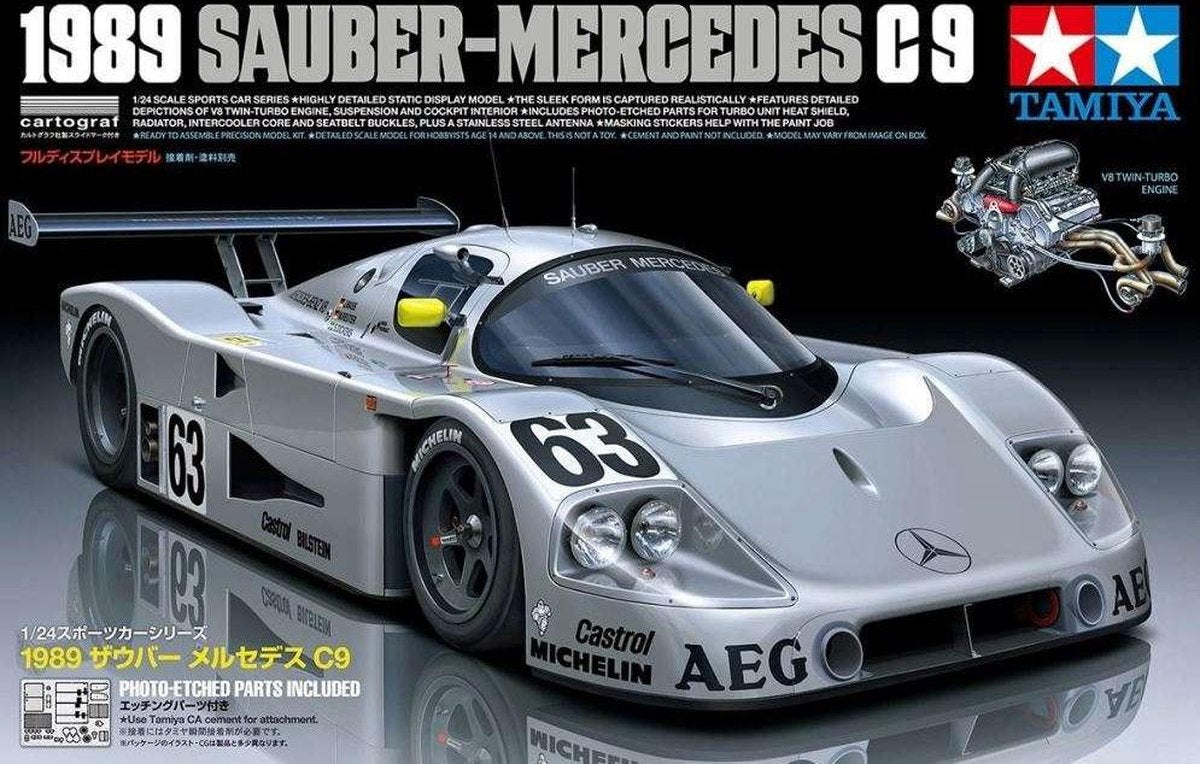 Tamiya 300024359 Sauber-Mercedes C9 1989 Auto (bouwpakket) 1:24