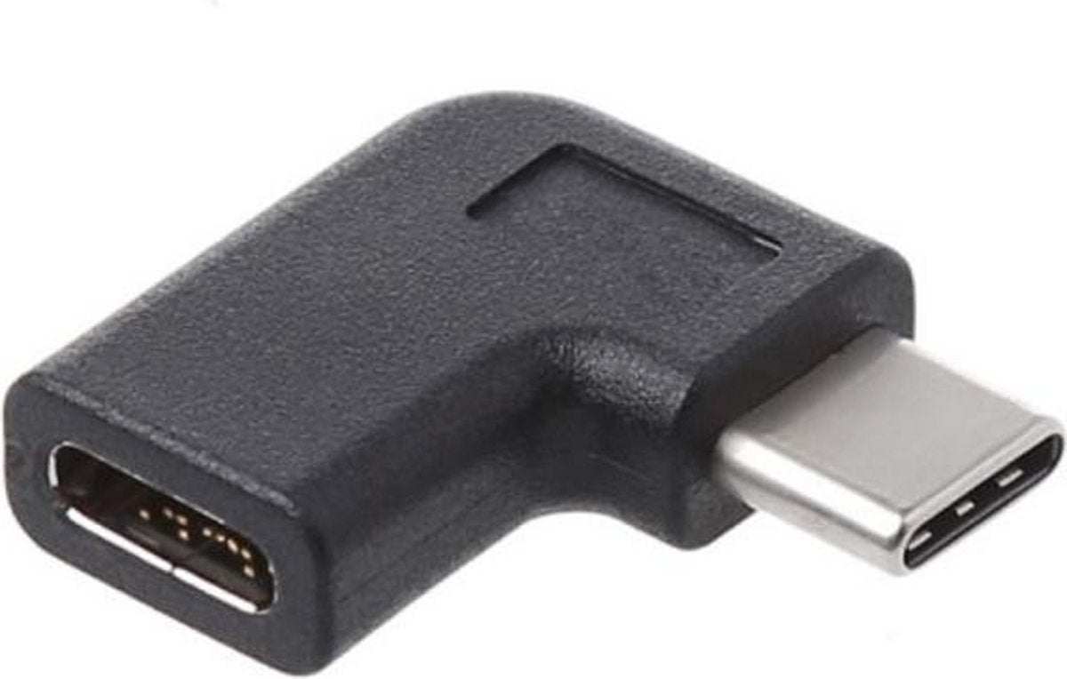 Coretek USB-C naar USB-C adapter - haaks naar links/rechts - USB3.1 Gen 2 - tot 20V/5A / zwart