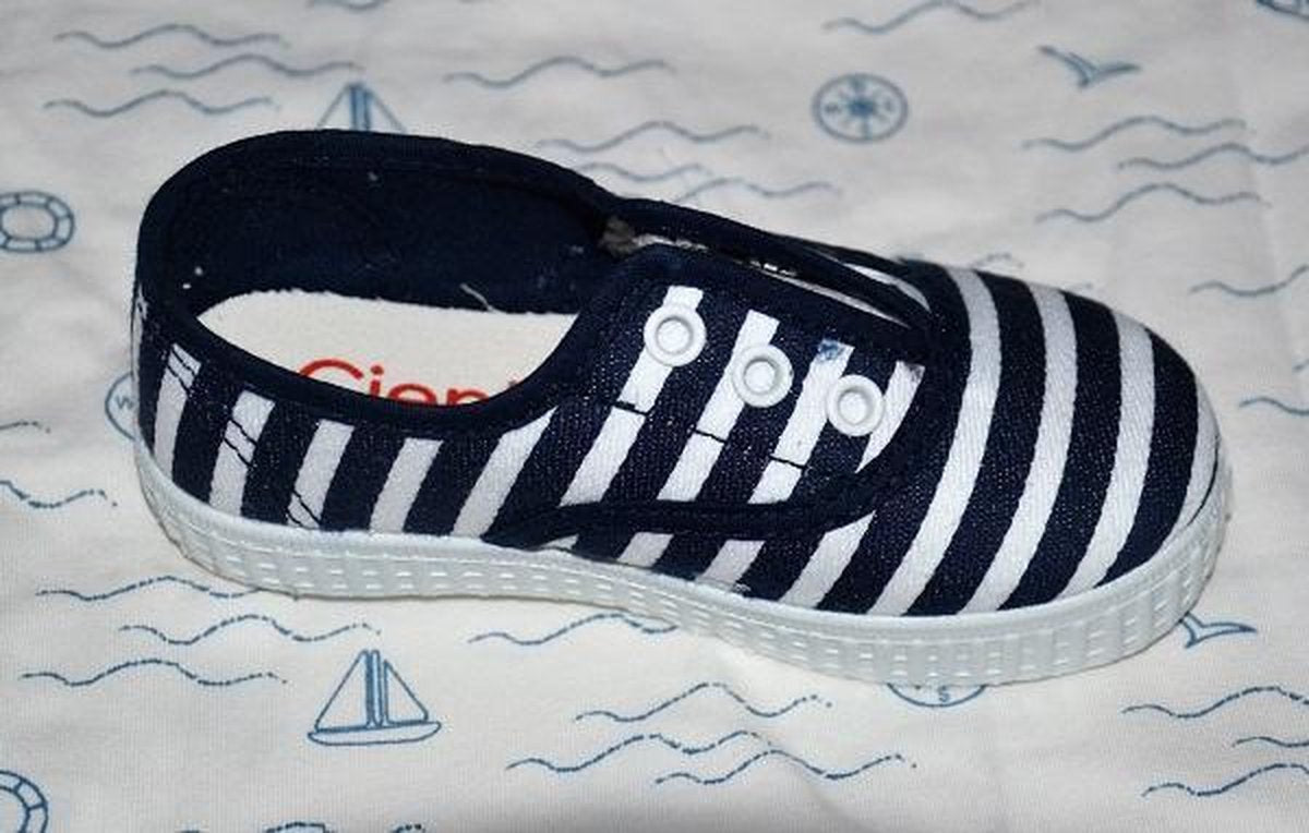Cienta - Canvas instapschoen - gestreept - navy - Maat 24