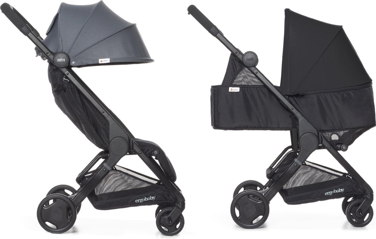 Ergobaby Metro Compact buggy 2020 grey met Newborn Kit zwart