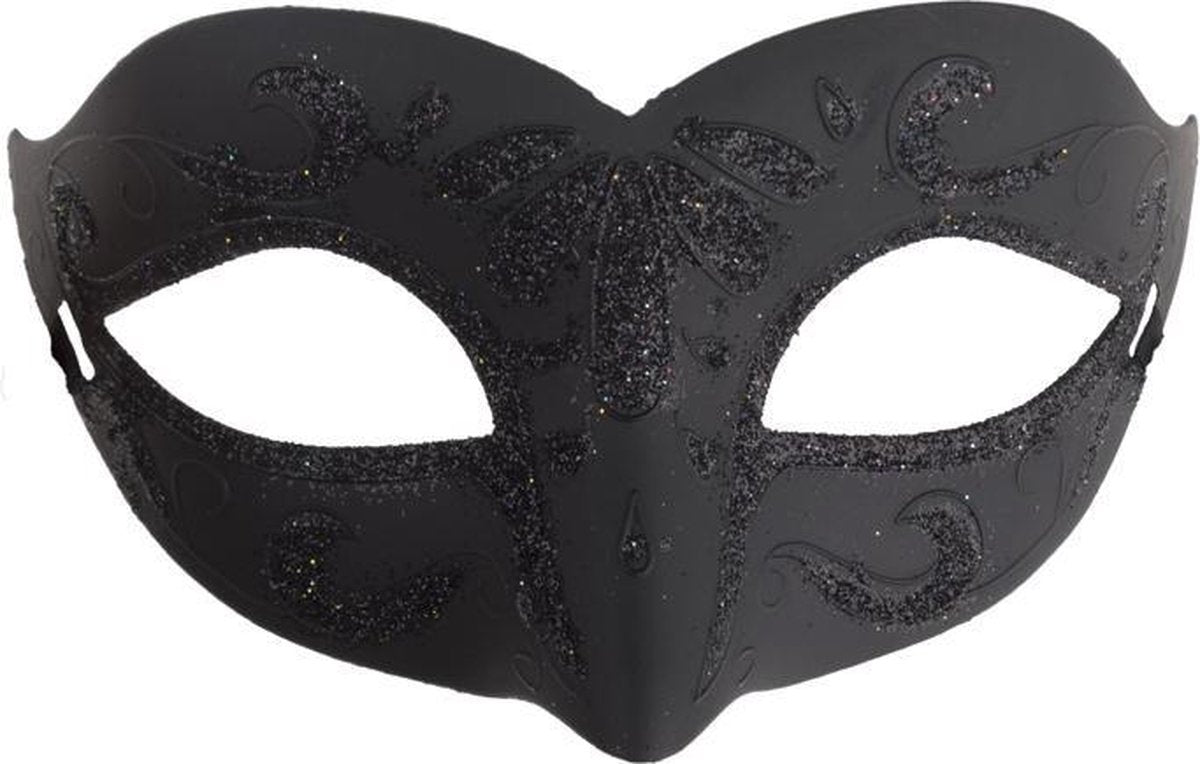 masker zwart glitters