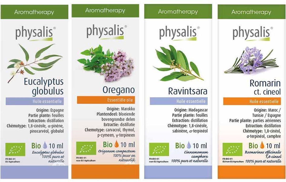 Physalis Immuniteit Mix - Boost je natuurlijke weerstand! - Etherische olie - 4 x 10ml Eucalyptus Globulus