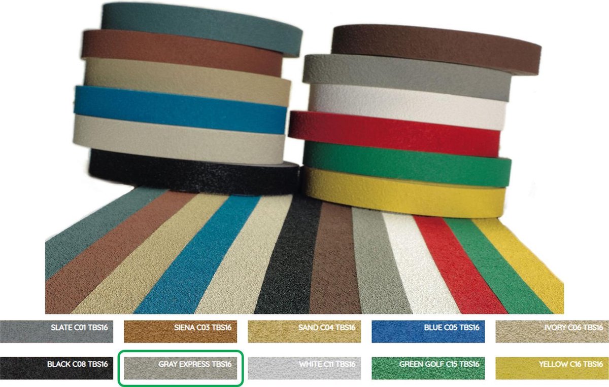 Proople TBS 16 Express grijze zelfklevende anti-slip Strook 4 cm x 10 meter