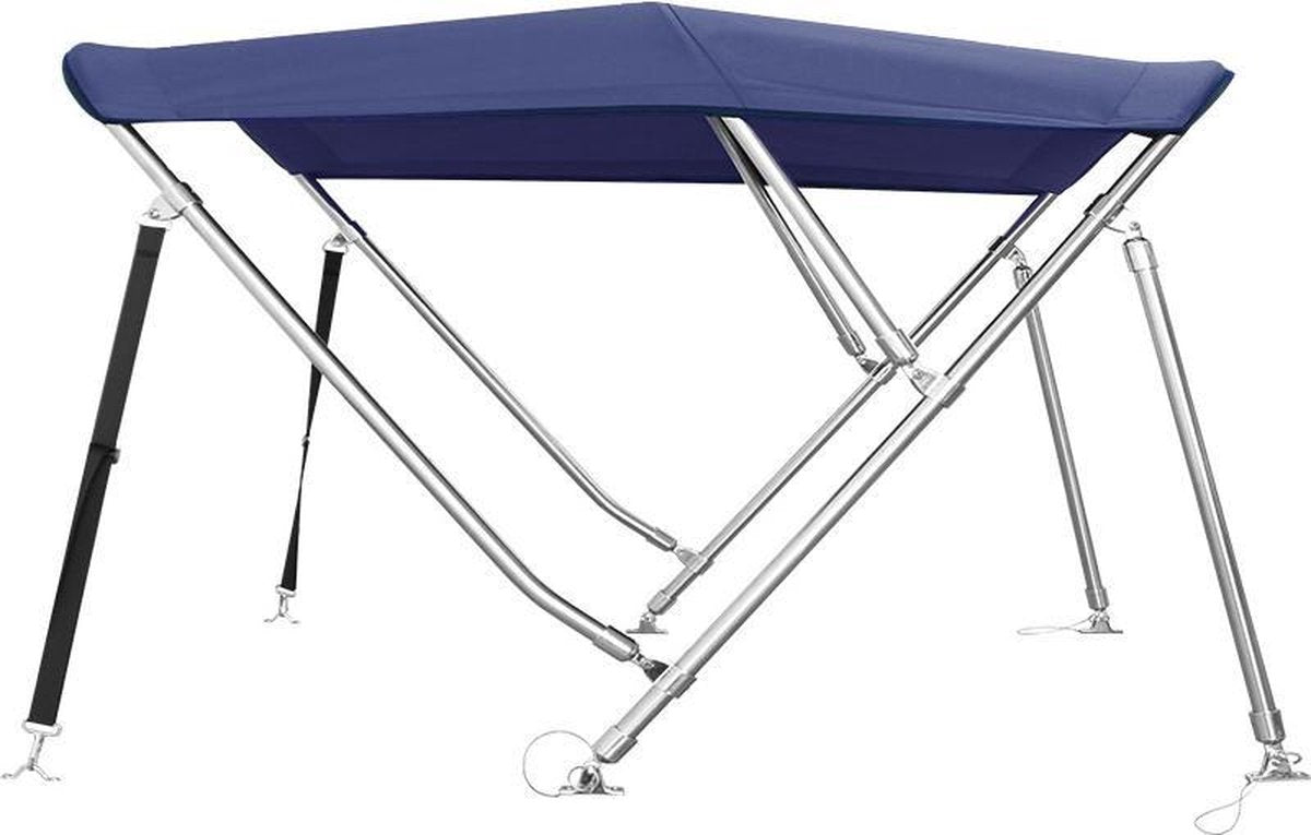 3 Boog RVS Biminitop Zonnetent H137 cm BLAUW Breedte 200-213 cm