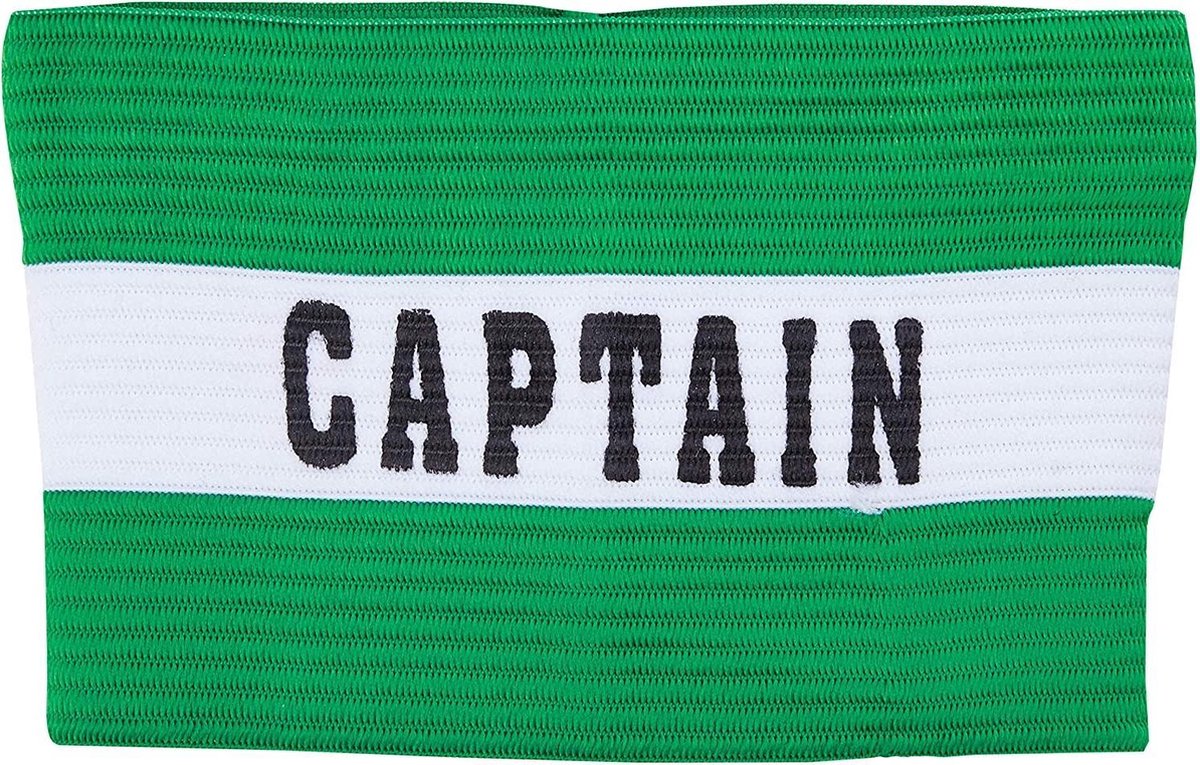 Precision Aanvoerdersband Captain Polyester Groen/wit Maat M