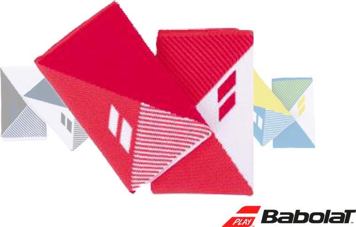Babolat 'reversible' polsband breed wit/rood | 2stuks