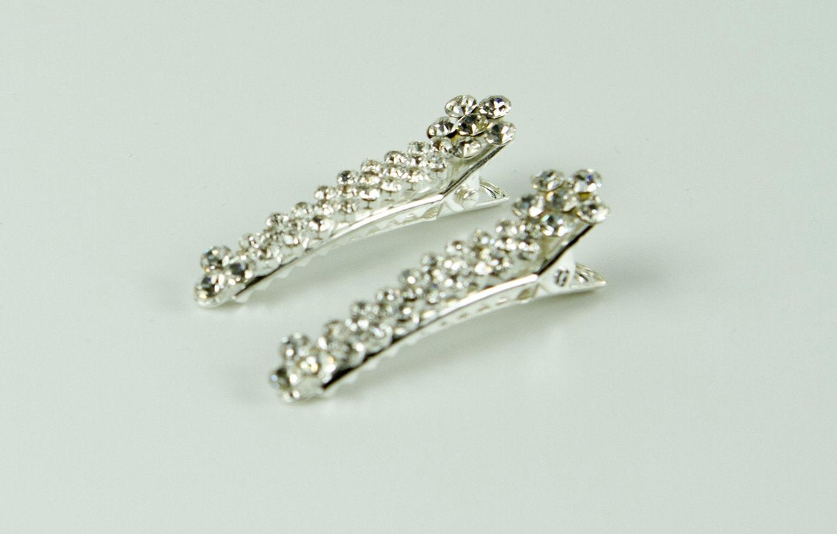 Duckklem met bloemetje strass