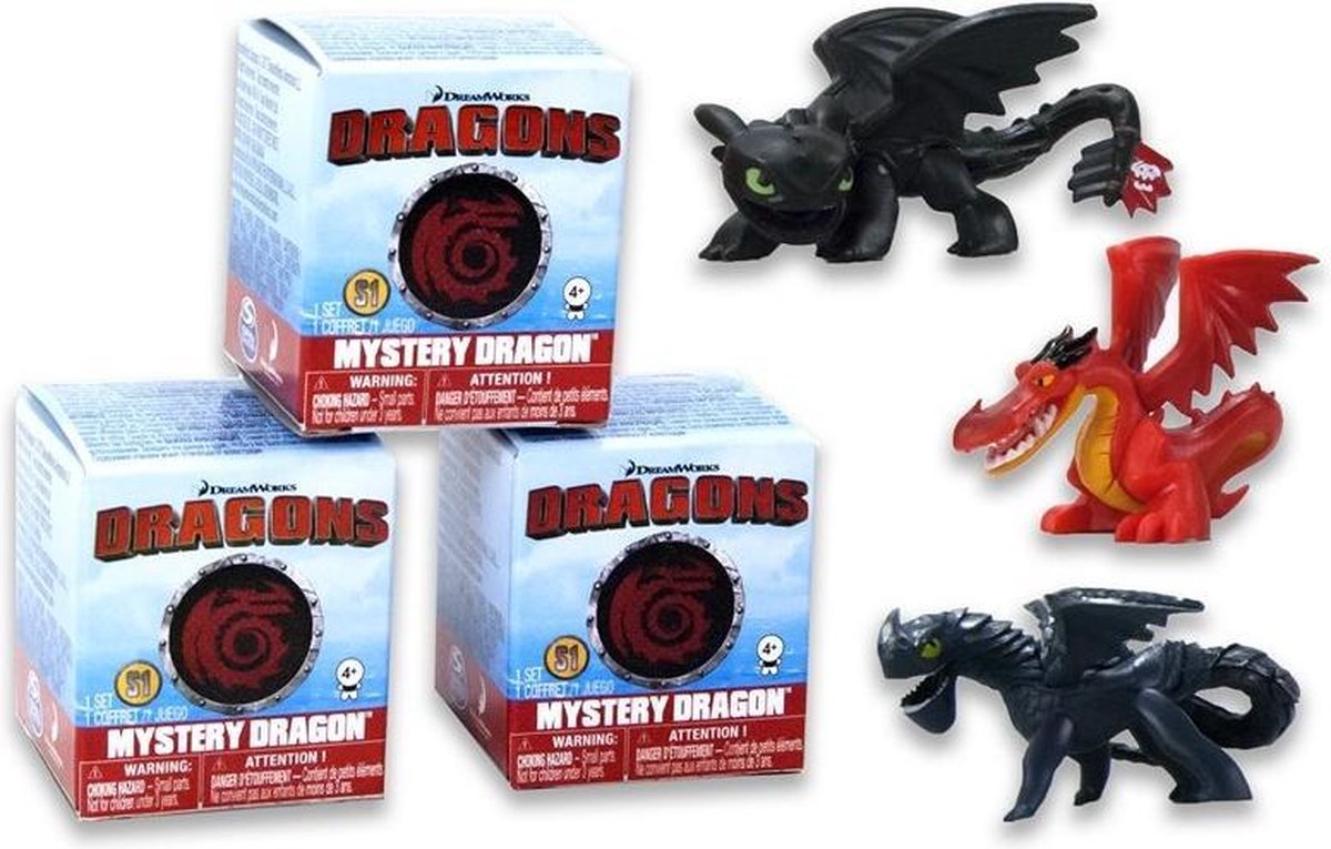 Dragons verzamelfiguren 4 stuks / uitdeelcadeautjes