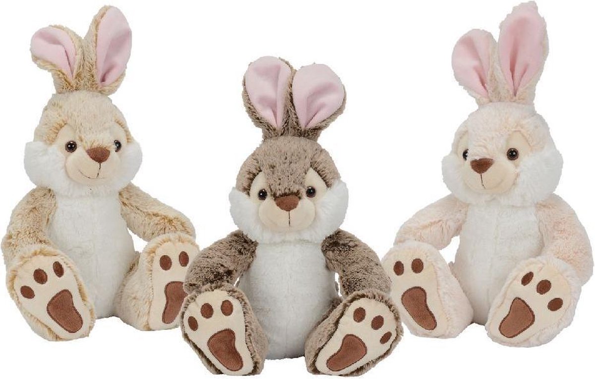 Pluche Knuffel Konijn 25 cm Assorti