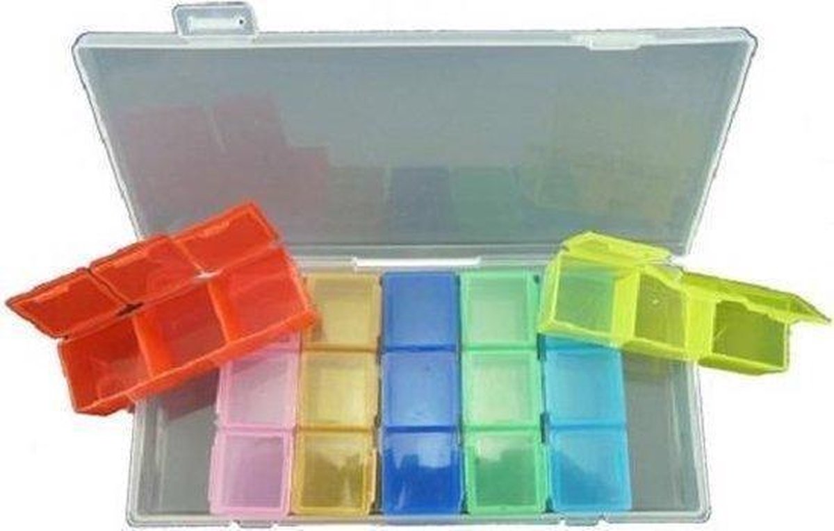 Pillendoos 7 dagen  - 1 + 1 GRATIS - 21 vakjes - Doos met medicijnen - Pillen planner - Medicijndoos - Met lossen bakjes