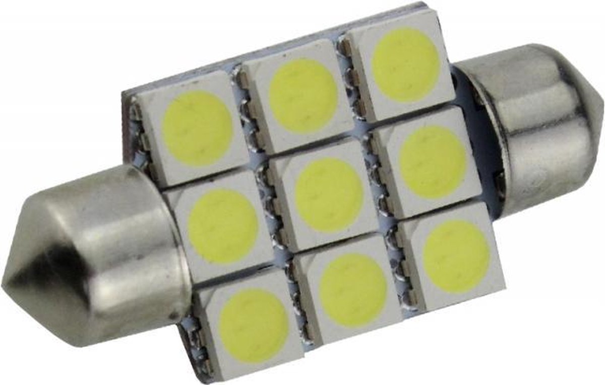 Auto C5W LEDlamp | LED festoon 41mm | 9-SMD xenon wit 6500K | 12 Volt