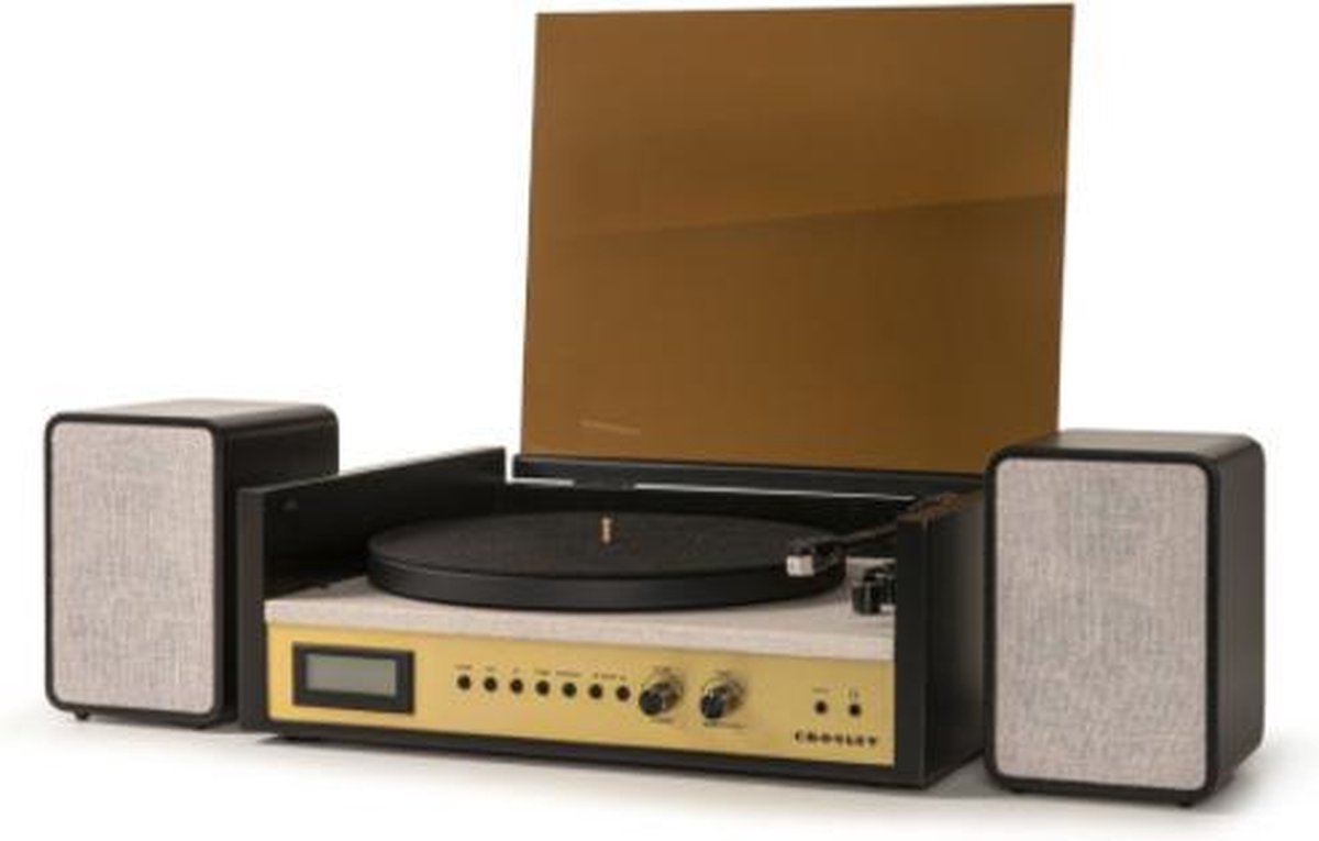 Crosley Coda Retro Bluetooth Platenspeler – Met Externe Luidsprekers – Zwart