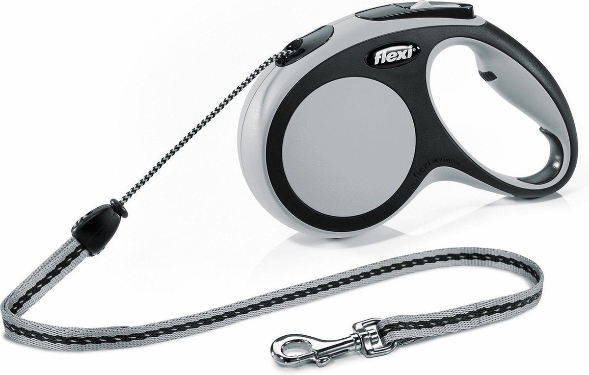 Flexi New Comfort Koord - Hondenriem - Grijs - M - 5 m