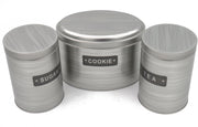 YILTEX - Voorraadpotten / Voorraadpotten Set / Voorraadpotten RVS / Voorraadblikken Thee – Suiker – Cookie / Opbergbox – 3 Delig