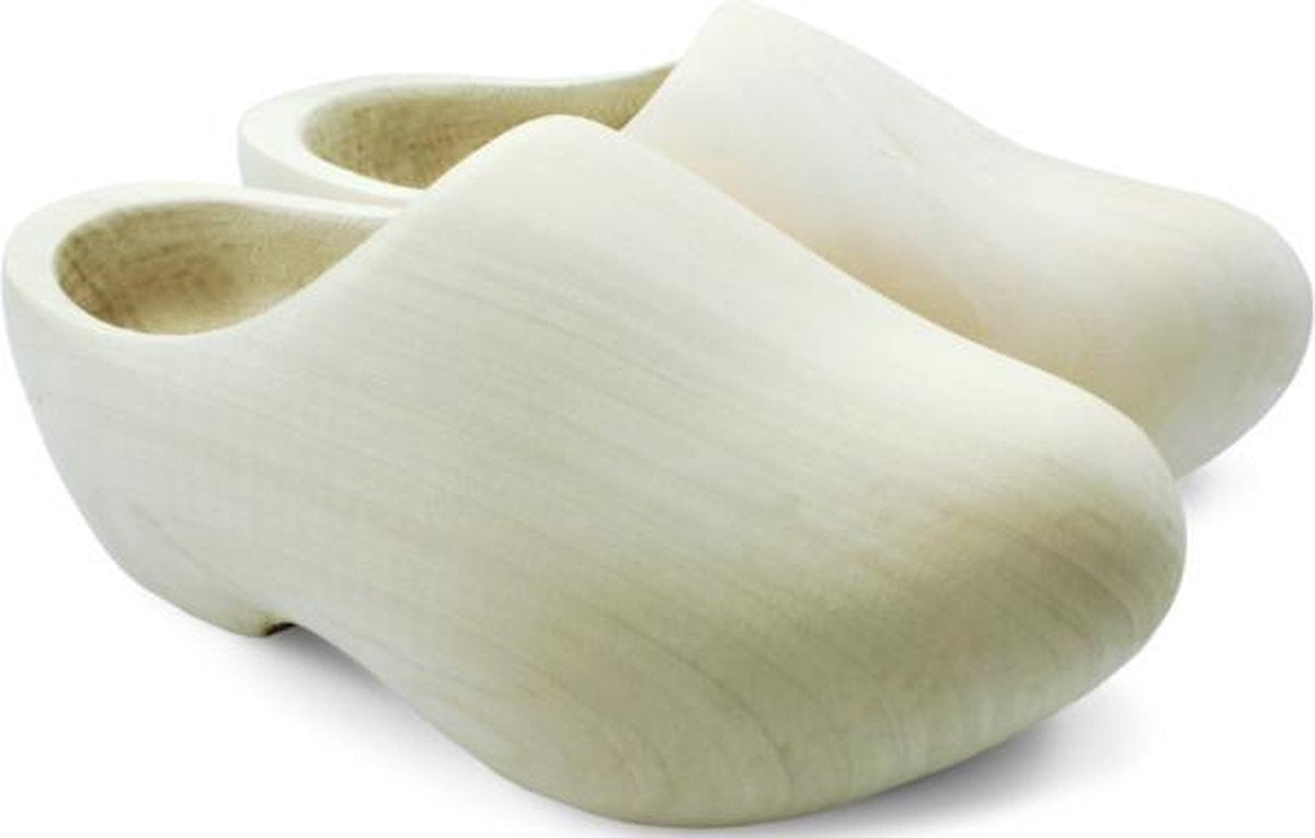VV - Houten klomp volwassen maten wit geschuurd - Maat 25 cm