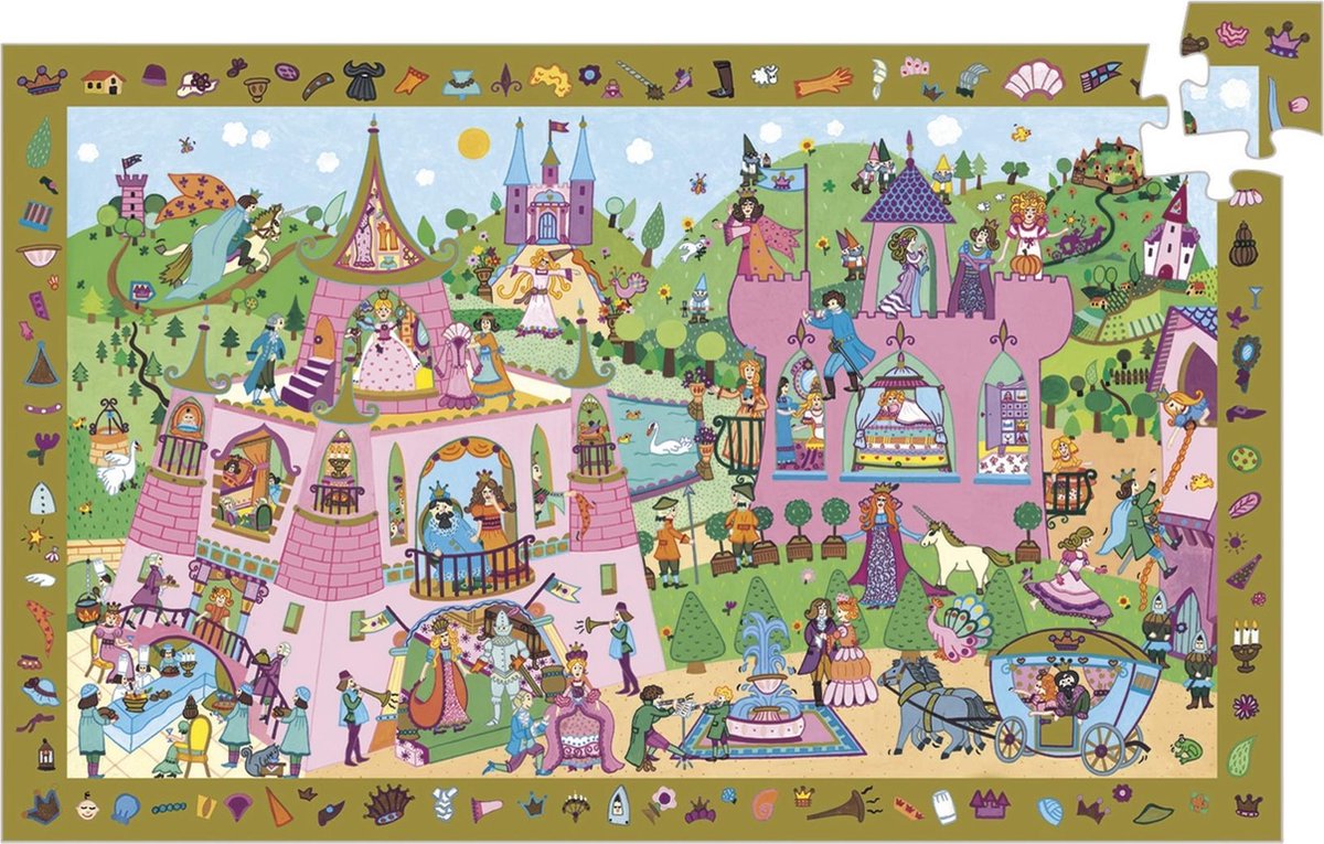 Djeco Het roze prinsessenkasteel - 54 stukjes