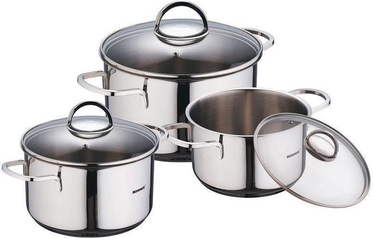 Bergner Roestvrijstalen pannenset (6 dlg)