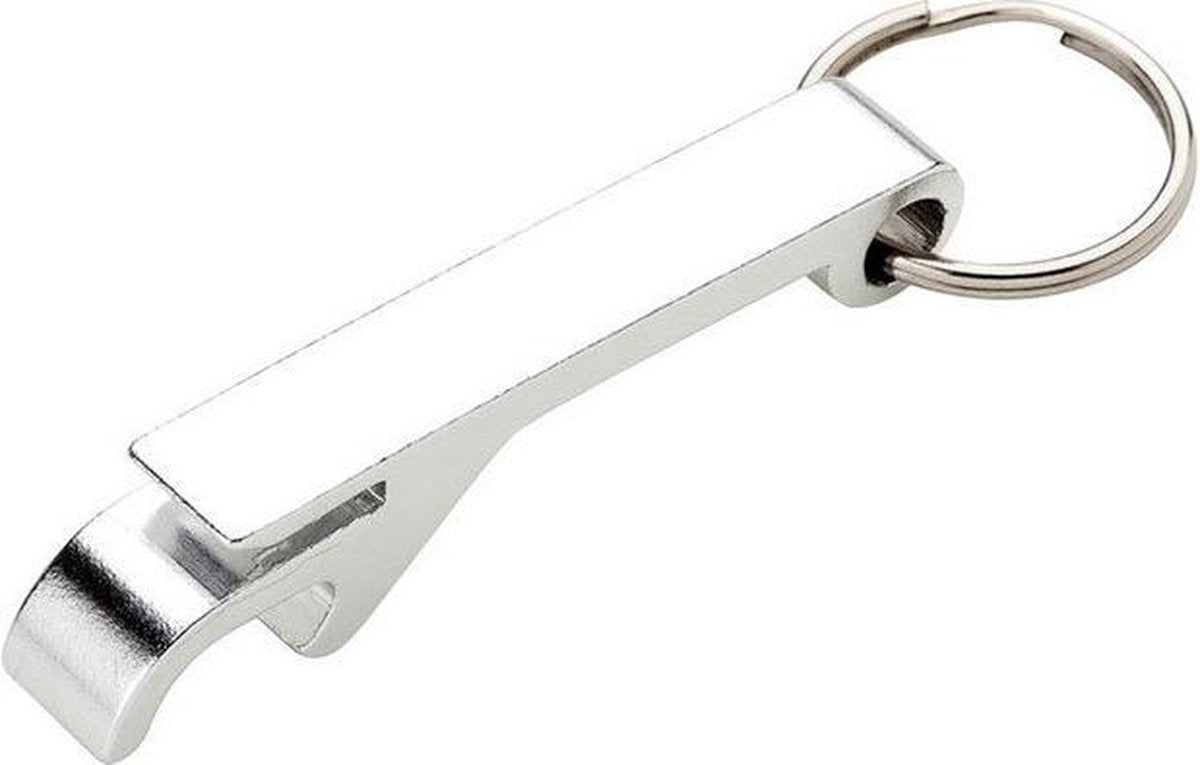 Bieropener Sleutelhanger - Flesopener - Verschillende kleuren | Kleur: Zilver