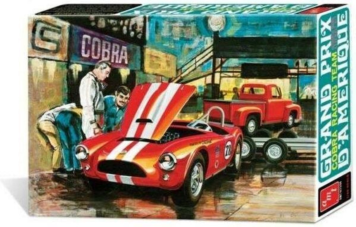 1:25 AMT 1073 Cobra Racing Team - Shelby Cobra & '53 Ford Pickup & Trailer Plastic kit
