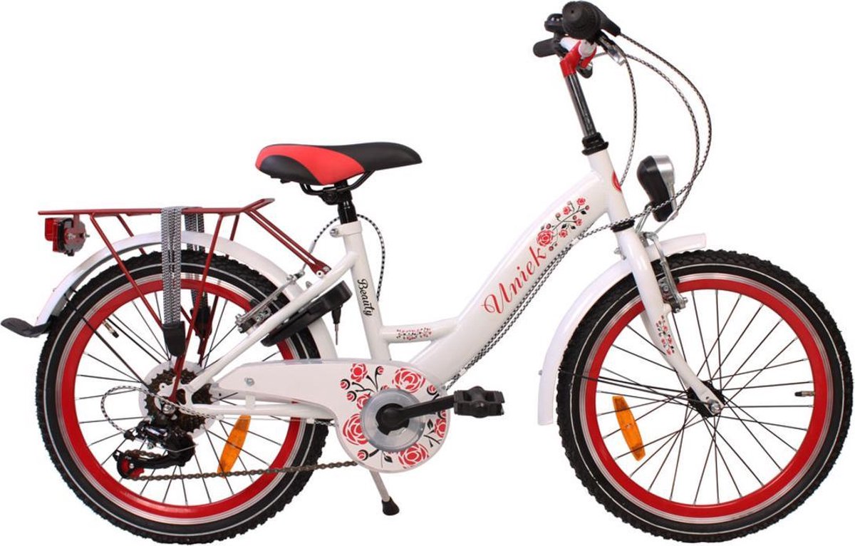 Kinderfiets Uniek FunRide (V-Brake + V-Brake) M 20'' 7V Wit / Rood