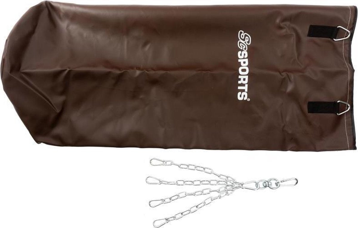 ScSPORTS® Bokszak PVC - Ongevuld - 120 x 35 cm - Tot 40 kg - Bruin