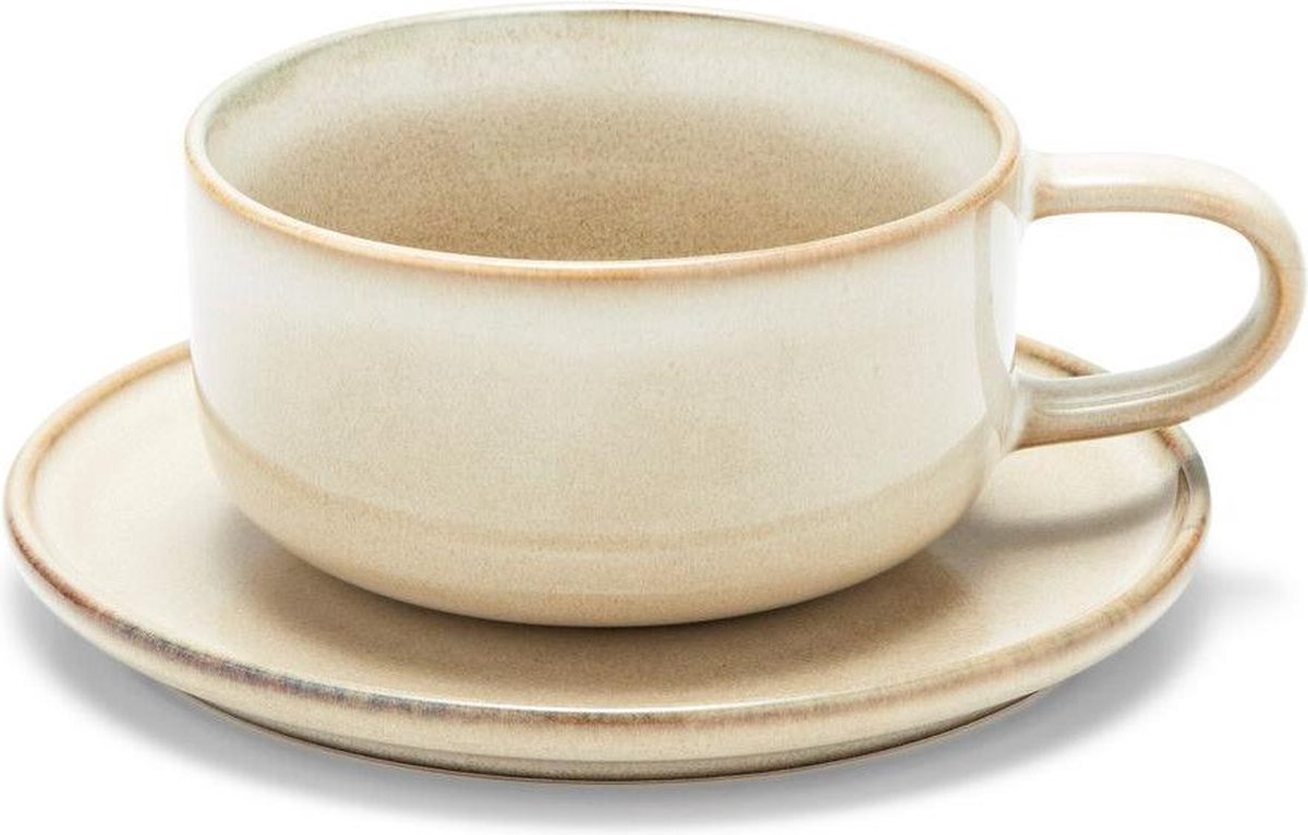 Salt&Pepper Kop 26cl en schotel natural Relic set/6