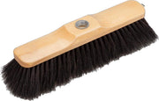 Houten zachte bezemkop naturel gelakt hout zwart 28 cm - Kamerbezems/binnen bezems