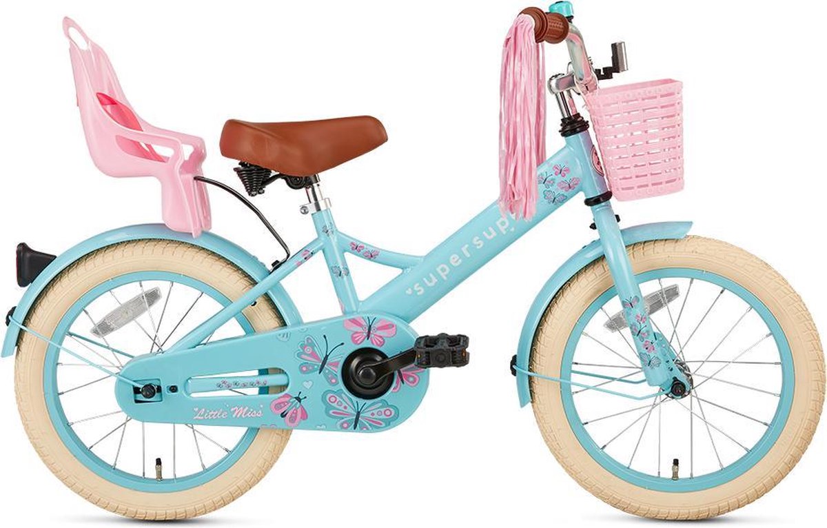 Supersuper Little Miss 16 Kinderfiets - Meisjes - 16 inch - Blauw